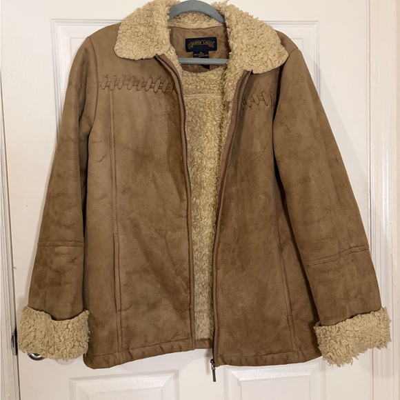 Shaver Lake Jackets & Blazers - Faux Suede Shearling Jacket in Camel Brown - Womens